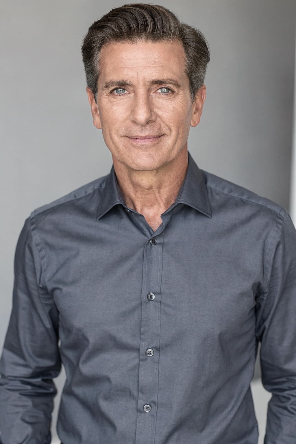 Intense theatrical actor headshot