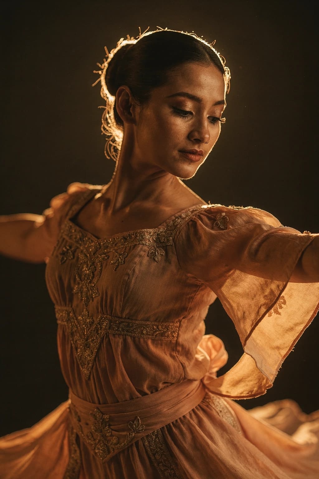 Elegant ballet dancer headshot