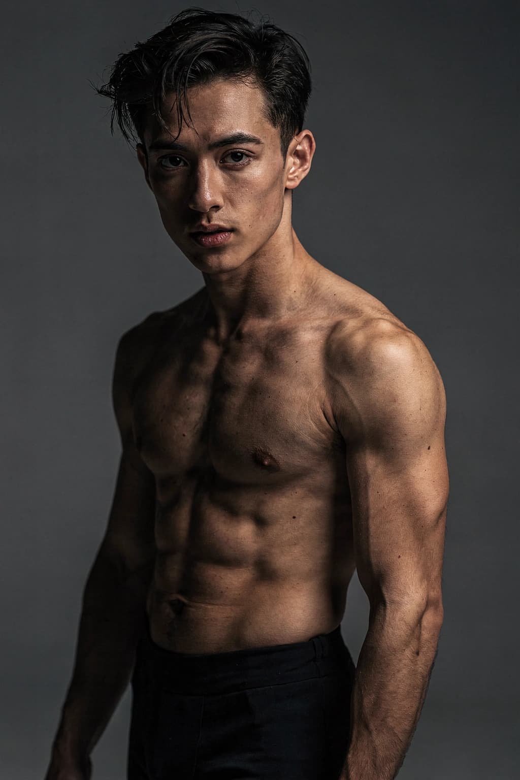 Vulnerable contemporary dancer headshot