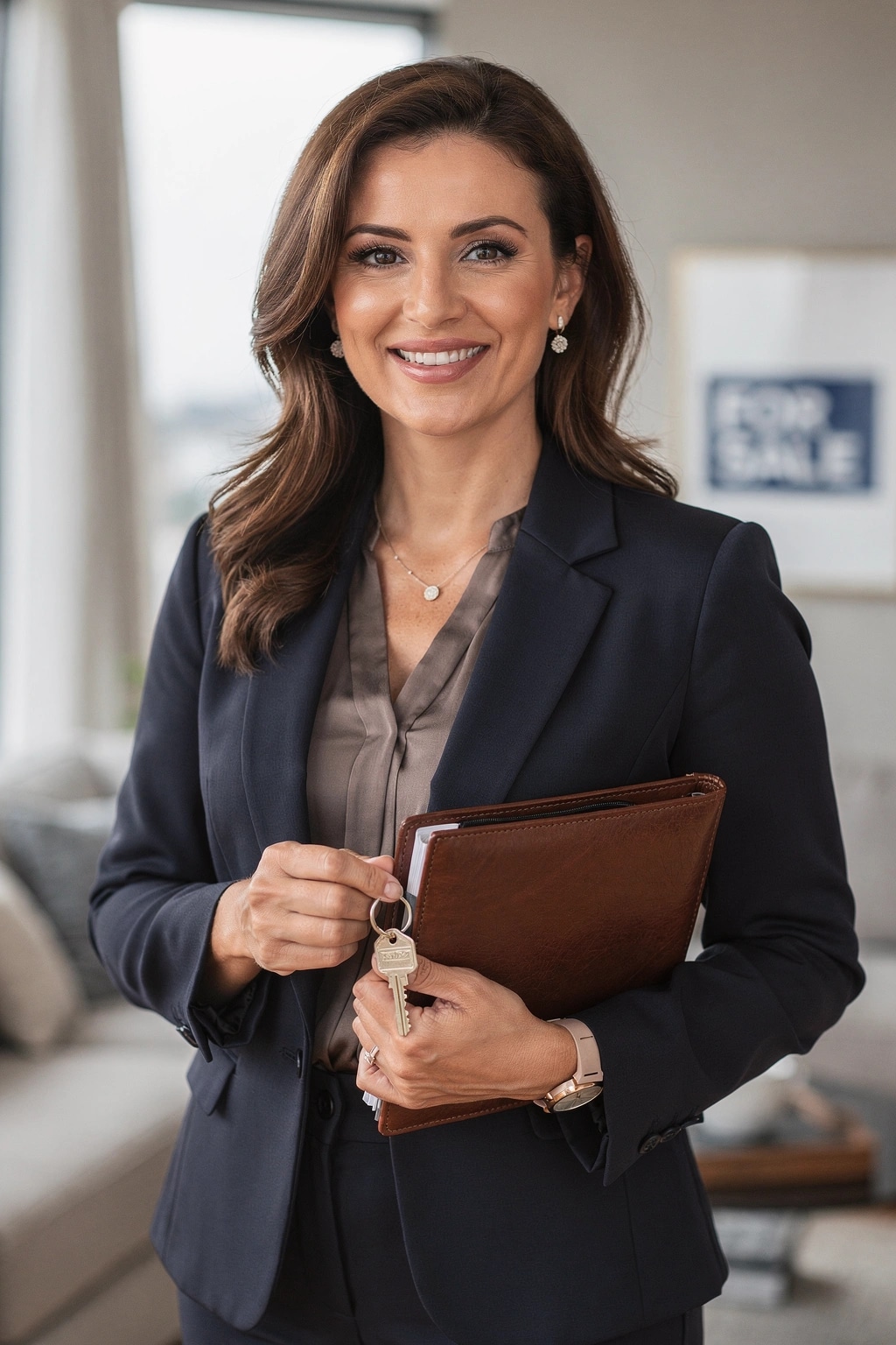 Woman in medical white coat headshot