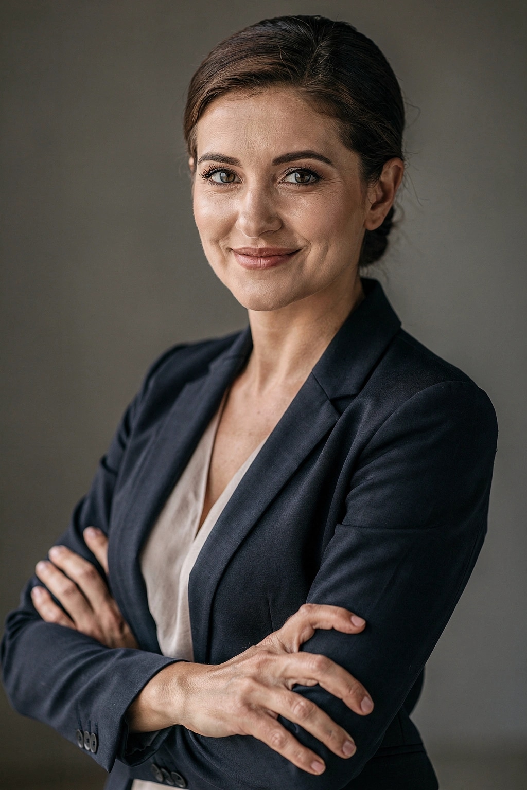 Female leader at conference table