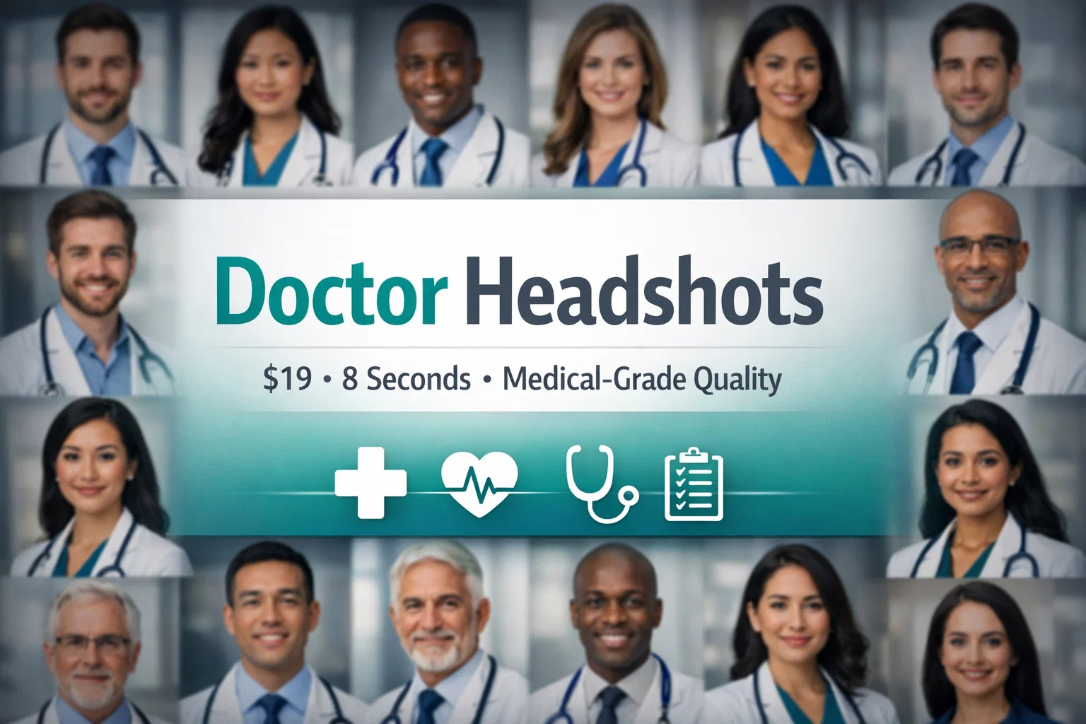 Doctored Photo Example Doctor Headshots by AI | Professional Medical Photos